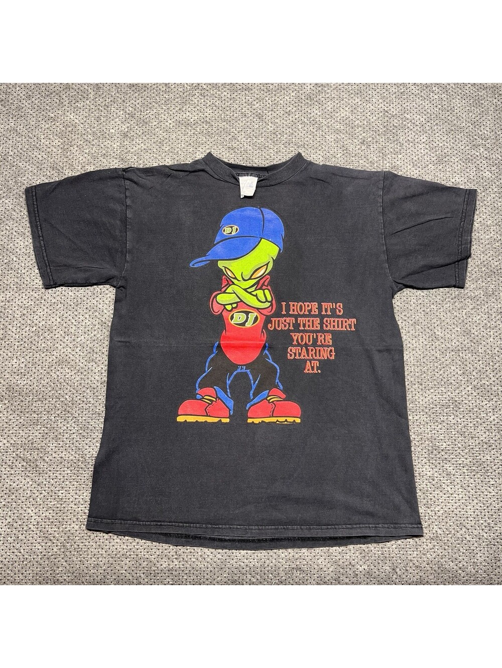 Vintage 1990S Dj Alien “I Hope It’s The Shirt You’re Staring At” T-Shirt Large